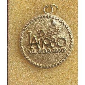 COPY - VINTAGE Los Angeles Dodgers All Star 1980 Gold Tone Press Charm Pendant …